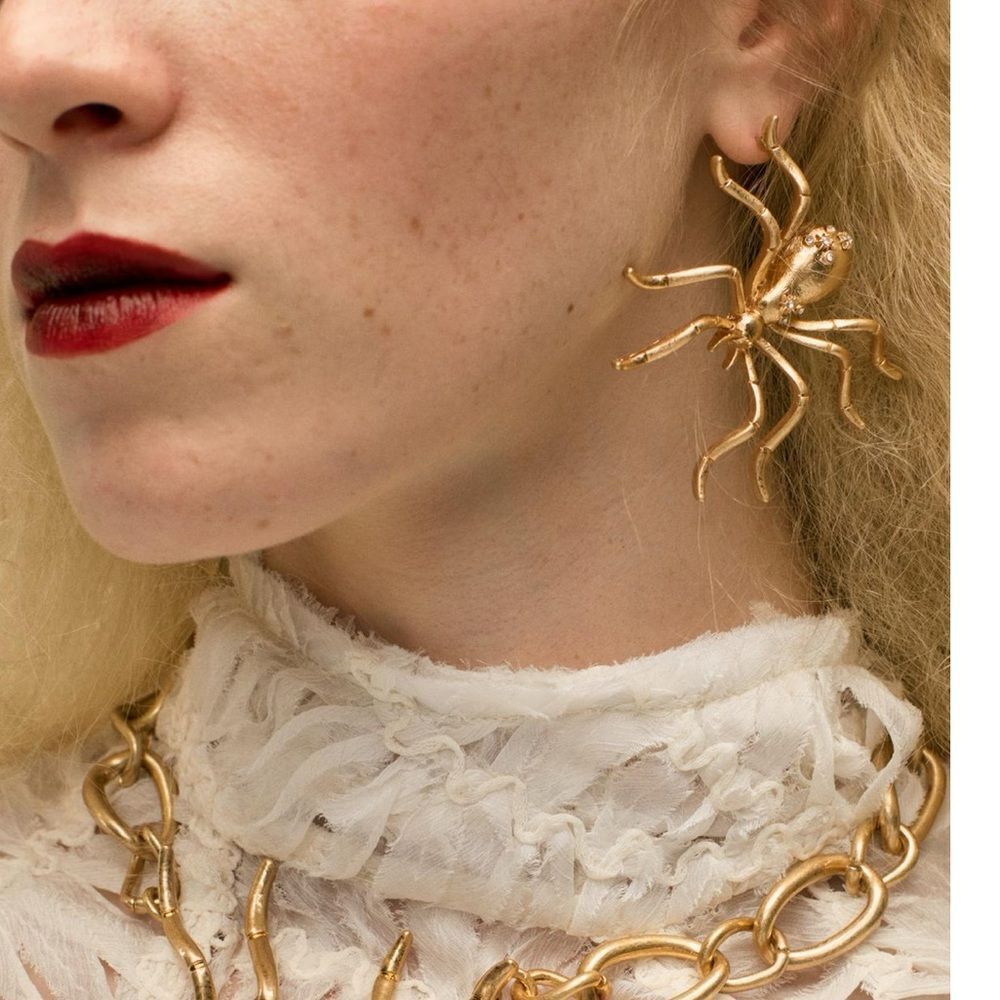 Zara bejeweled spider earrings